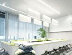 Polyester fiber LED lighting acoustic ceiling panels for acoustic treatment