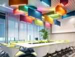 Polyester fiber LED lighting acoustic ceiling panels for acoustic treatment - 图片 2