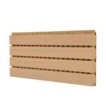 Elevate Space with Seamless Grooved Wood Paneling