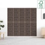 Irregularly Shaped Wood Slat Panels - 图片 2