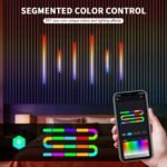RGB+IC Led Recessed Lighting Kit Wall Panel Lights, 6PCS Smart Color Chasing Wood Slat LED Lights with Alexa & WiFi APP Control, DIY RGB Strip Lighting for Acoustic Panels, Game Room - 图片 3